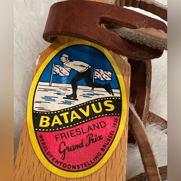 Batavus Friesland Grand Prix Vintage Ice Skates - Metal & Wood w/Leather… - Picture 3 of 12
